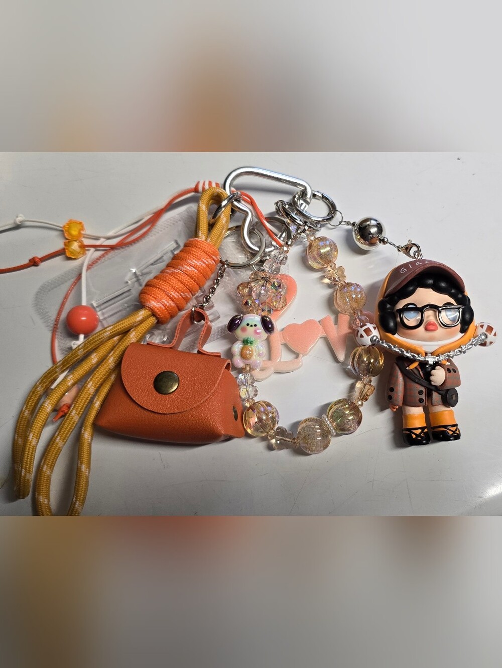 Skullpanda Orange Keychain Set